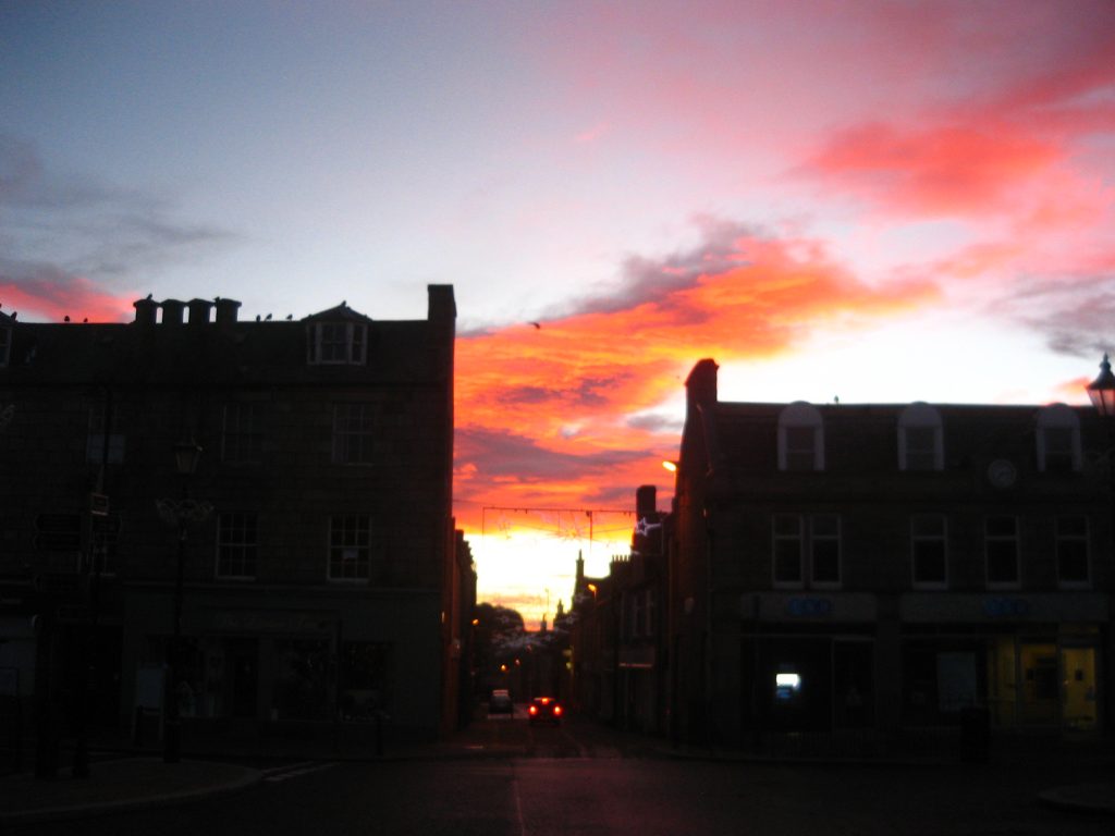 Photo of the sunset showing the walk